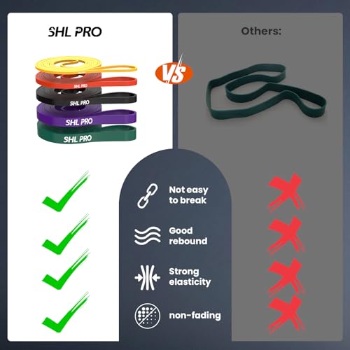 Resistance Bands for Working Out, Durable Exercise Bands Resistance, Thick Stretch Bands for Fitness Exercise, Yoga, Strength Training, Physical Therapy (5 Pcs Set)