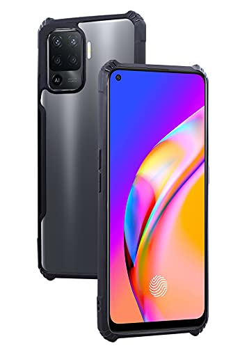 Image of Jkobi Hard PC Crystal Bumper Shockproof Back Cover Case for Reno5 F | Reno 5F with Camera Protection (Matte Black)