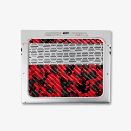 Image of MightySkins Carbon Fiber Skin Compatible with Alienware X14 R2 (2023) Full Wrap Kit - Red Modern Camo | Protective, Durable Textured Carbon Fiber Finish | Easy to Apply | Made in The USA