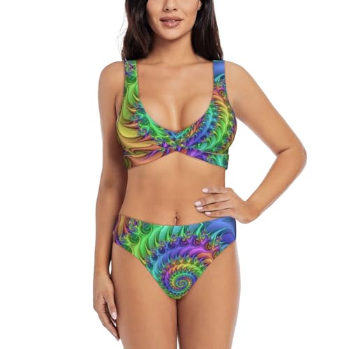 Bikini deux pièces tie dye doux maillot de bain extensible et fluide