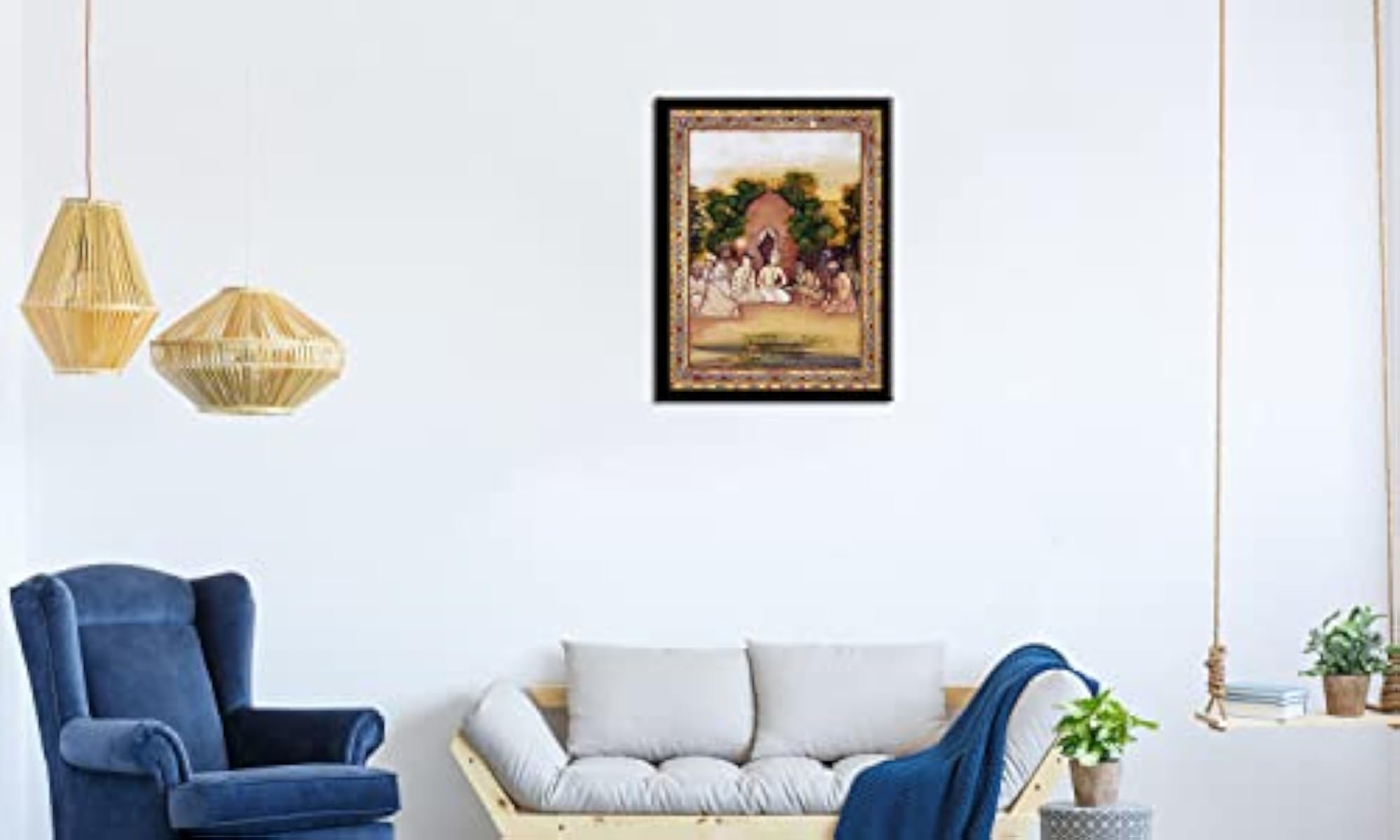 A Gathering of Holy People Mughal Miniature Art