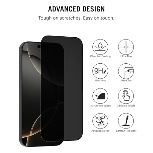 Image of DailyObjects ZeroBubble QwikInstall Privacy Screen Protector with Applicator Tray | Compatible with iPhone Air