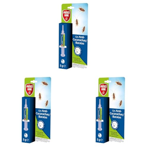 Protect Home Gel antibaratas de ação imediata com seringa 5 g, elimina todos os tipos de baratas, para uso doméstico, ultra resistente, (embalagem de 3)