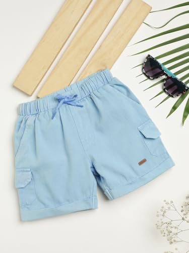 Image of Milou Girls 100% Cotton Stripes Allover Print Biowash Shorts | Soft & Breathable, Safe Dyes, Label-Free Comfort