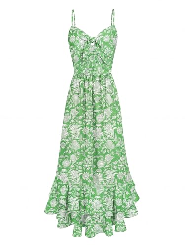 Image of GRACE KARIN Womens Maxi Floral Sundresses Summer Beach Boho Dress Spaghetti Strap Dresses Casual Fashion Clothes with Pockets
