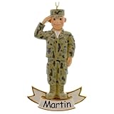 Personalized Service Man in Uniform Christmas Ornament with Name (U.S. Army)
