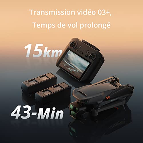 DJI Mavic 3 Pro Cine avec DJI RC Pro (écran haute luminosité), Drone phare à trois caméras, Compatibilité Apple ProRes avec 1 To de stockage. Trois Batteries de Vol Intelligentes