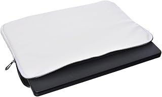 شنطة لاب توب جلدية سادة بتصميم رفيع مع سوستة متوافقة أجهزة ماك بوك واللاب مقاس 13 بوصة أبيض من اكسيليريت