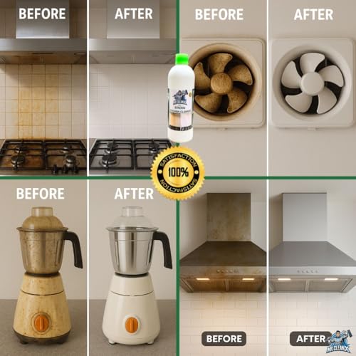 Image of PACK OF 2-MR.CLEANX Strong Kitchen Cleaner Spray - Removes Hard Oil Stains | Greasy Stovetops | Greasy Exhaust Fan | Chimney Cleaner | Plant-Based Formula| (1000 ml)