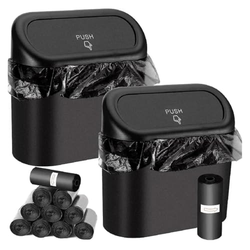 Almacenamiento cubo basura montado coche multiusos con tapa basculante superior 2