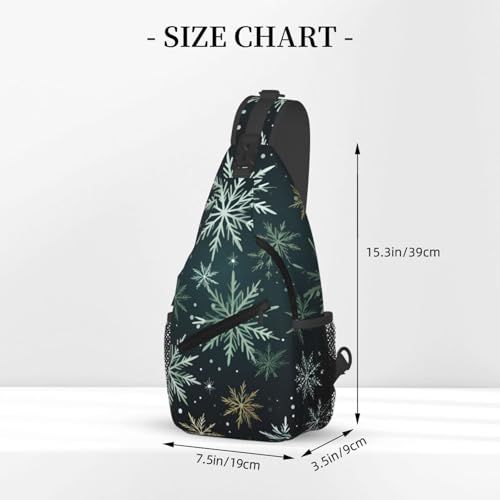 Bolso cruzado con patrón de copo de nieve navideño miniatura 3