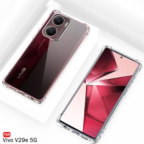 Image of TheGiftKart Crystal Clear Back Cover Case for Vivo V29e 5G | Shockproof Soft TPU Case | Cushioned Edges for Ultimate Protection Back Cover Case for Vivo V29e 5G (TPU, Transparent)