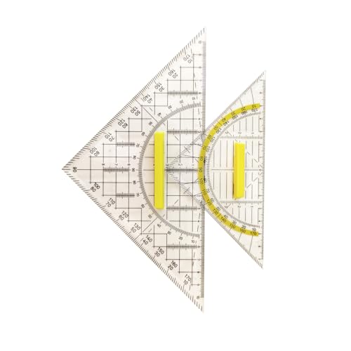 2 Stück Geodreieck mit Griff, 16cm + 22cm Geometrie Set, Ideal zum Zeichnen Kartografieren Modellieren, Transparent Geo Dreieck für Büro Studenten Designer 2 Stück Geodreieck mit Griff, 16cm + 22cm Geometrie Set, Ideal zum Zeichnen Kartografieren Modellieren, Transparent Geo Dreieck für Büro Studenten Designer