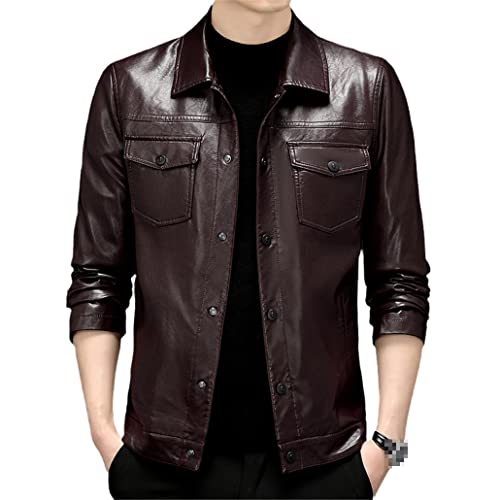 Veste à revers tendance XL café : le blouson homme contre le vent d'automne