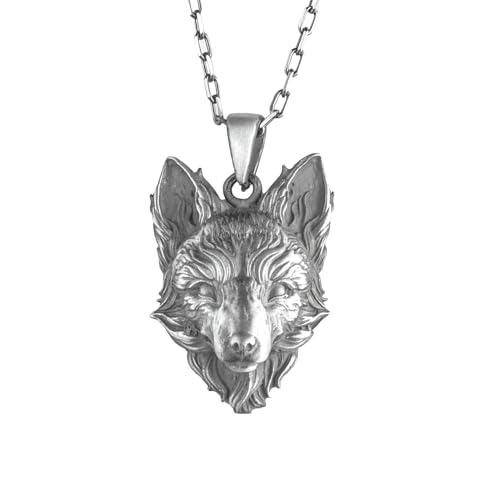 Collier plastron loup argent 925 KAMBO bijou masculin