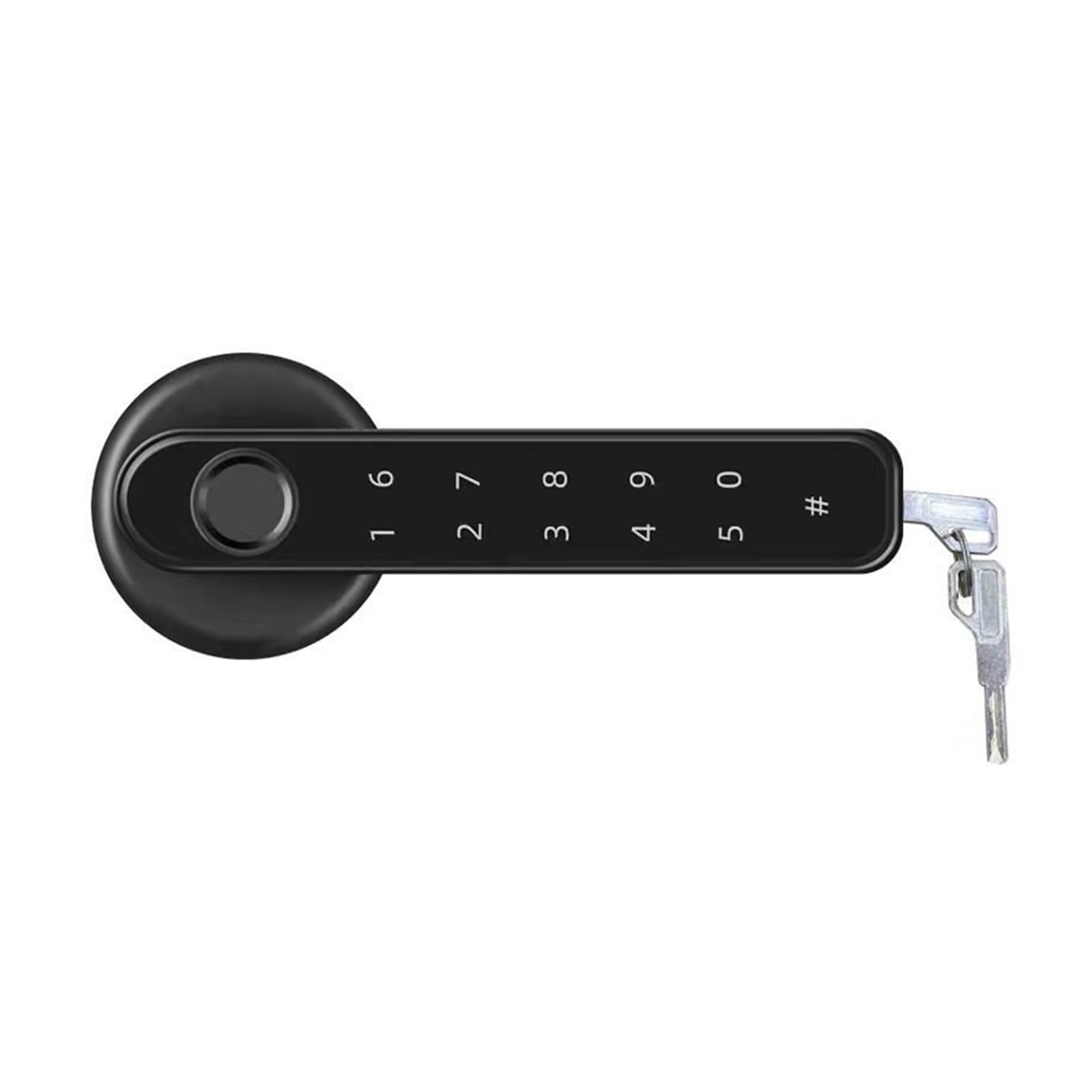 JVDDI Smart Door Handle, Smart Door Handle Lock Fingerprint Password Key Unlock Emergency Power for Home Apartment Office(Nero,Regular)