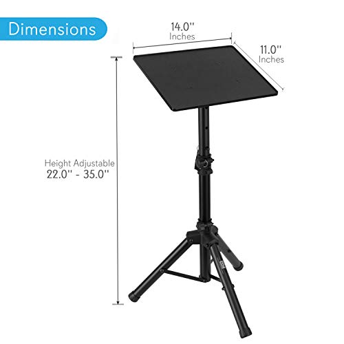Pyle-Pro Universal Laptop Projector Tripod Stand - Computer, Book, Dj Equipment Holder Mount Height Adjustable Up To 35 Inches W/ 14'' X 11'' Plate Size - Perfect For Stage Or Studio Use Plpts2 #TOP2