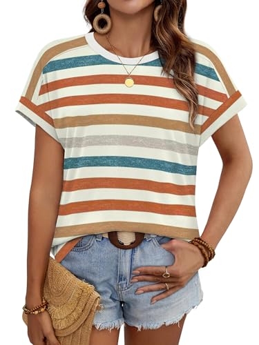 Image of WIHOLL Womens Tops Short Sleeve Shirts Summer Outfits 2026 Spring Dressy Casual Clothes Clothing