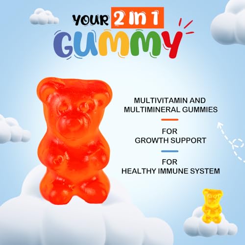 Image of Health Ok Mankind Gummies (Bottle of 30 Gummies), Multivitamin and Multimineral for Kids, Supports Normal Growth, Healthy Immune system and Brain Function, for 7 -17-year-old