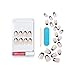 KISS Salon Acrylic, Press On Nails, Nail glue included, 'Flame', Dark Black, Short Size, Coffin Shape, Includes 28 Nails, 2g glue, 1 Manicure Stick, 1 Mini File
