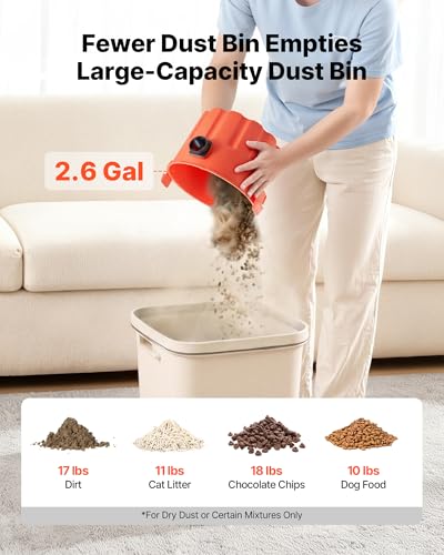 Image of VEVOR Dry Vacuum Cleaner, 2.6 Gallon 2.5 Peak HP Portable Shop Vac with 800W Input Power, Various Nozzles, 1.25in Diameter x 4ft Hose, 9.2ft Cord for Home, Garage, Jobsite, Workshop, Black Orange