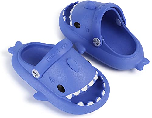 Image of KVbabby Kids Shark Slides Boys Girls Cloud Sandals | Cloud Sandals，Open Toe，Beach Pool Water Shoes，Slip-on，Lightweight，Non-Slip，Soft，Flexible，EVA Slippers