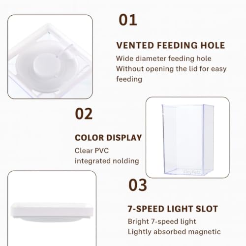 Image of PS-11 White Acrylic Aquarium Tank | Small Desktop Betta Fish Tank with Color-Changing LED Lighting | Easy-Clean Compact Acrylic Bowl for Guppy, Shrimp & Nano Fish (1.5 L)