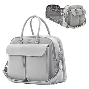 Gladly Family Pod Diaper Bag Compact Folding Changing Station and Water-Resistant Travel Cot with Stroller Attachment Strap, Whisper Gray, One Size, Travel Backpacks