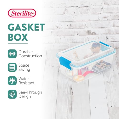 Image of Sterilite Gasket Storage Box with Lids for Home & Office, 7.5 Quart, 6-Pack