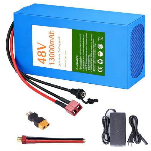 SEENRONGYUAN 36V 48V Universal Power Pack Battery with 30A BMS & PVC Case Prefect for 200-1000W Systems Support (48V 13AH (200-1000W))
