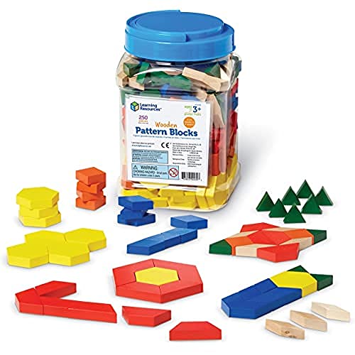 Learning Resources Bloques geométricos de Madera de 1cm (Juego