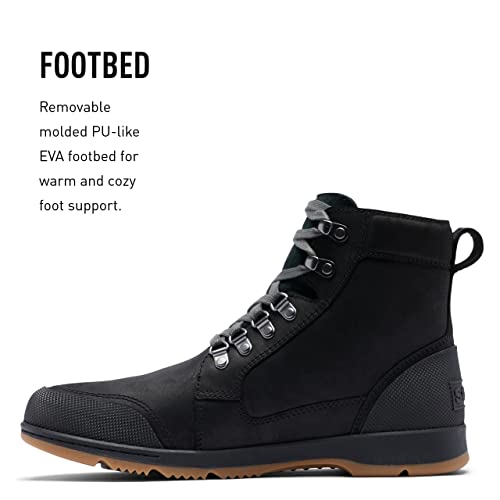 Sorel Men's Ankeny Ii Mid Waterproof Boot - Black, Coal - Size 11 #TOP3