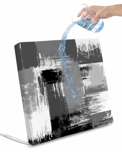 Edwiinsa Contemporary Grey Indoor/Outdoor Seat Cushions Cover,Waterproof Patio Chaise Lounge Cushion Cover for Beach Pool Side Chair Cushions 22x22x4 Pieces Abstract Black Grey White Street Art