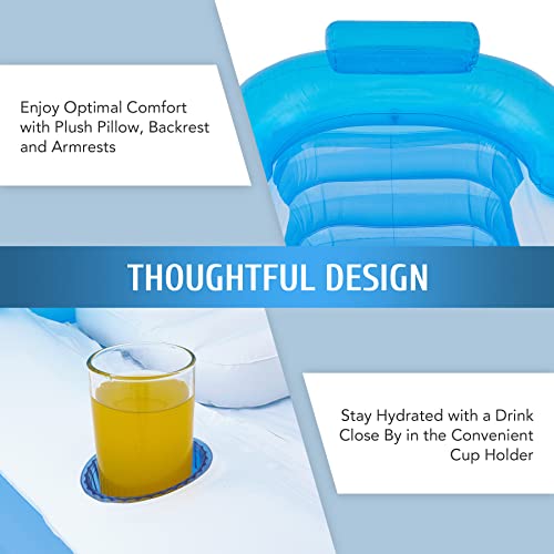 CO-Z Inflatable Bathtub with Electric Air Pump and Bath Pillow Headrest, Portable Blow Up Tub for Adults, Outdoor or Indoor Freestanding Foldable Spa Cover Drainage Hose Cup Holder