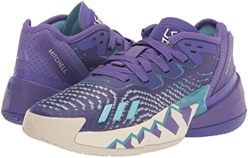adidas D.O.N. Issue 4 Basketball Shoe, Purple Rush/Off White/Preloved Blue, 4 US Unisex Big Kid | Image 6