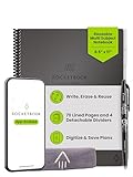 Rocketbook Multi-Subject Reusable Smart Notebook, Notebook For School and Work, 70 Lined Pages Multi-Subject, 4 Adjustable Dividers, Letter Size 8.5x11, Gray