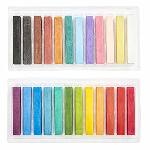 Kingart Square Pastels Chalk 24-Pieces, Vivid Colors, Starter Set Pastel Sticks For Craft Projects, Drawing, Blending, Layering & Shading, Non-Toxic Art Supplies #TOP5