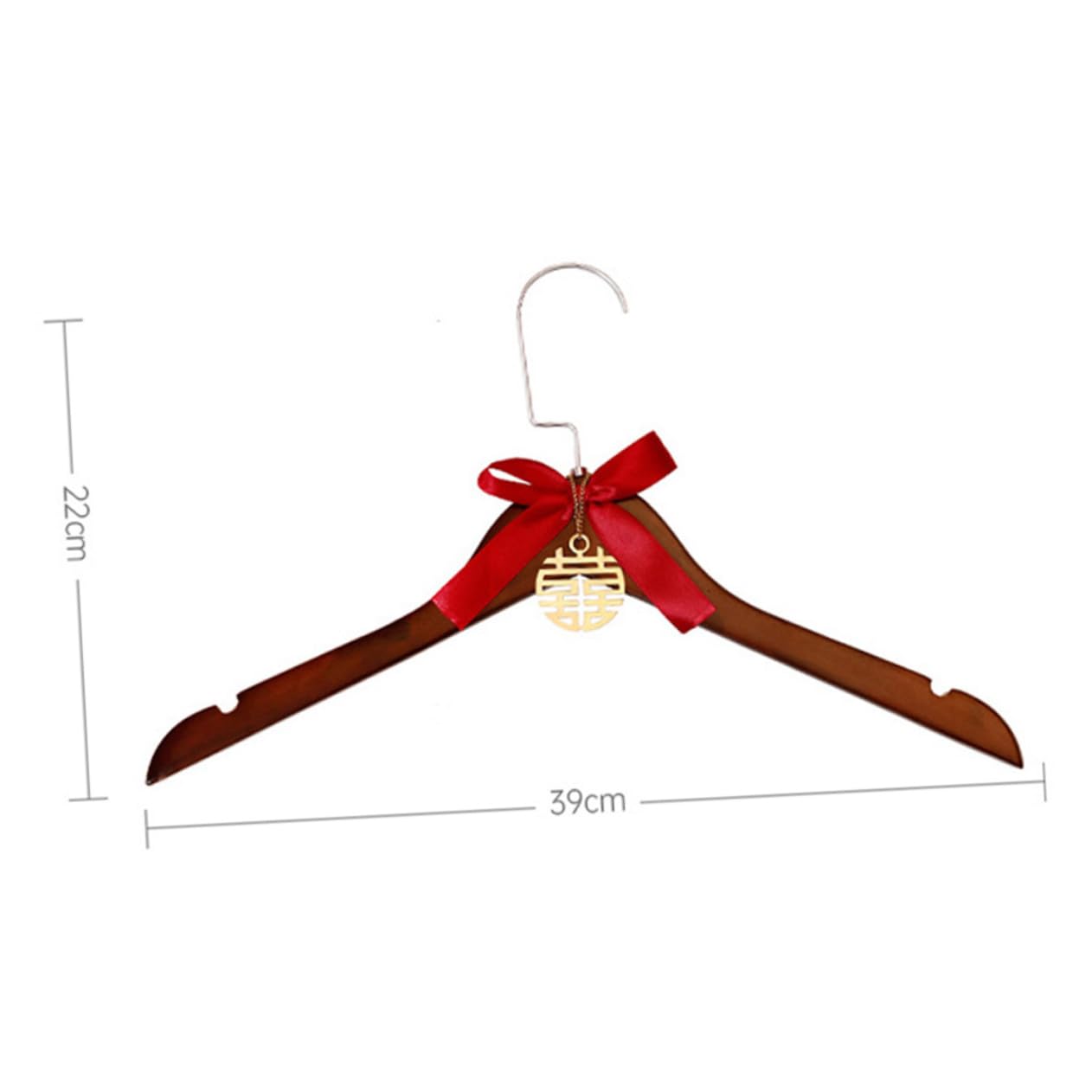 Unomor Vintage Wooden Wedding Hanger with Bow Design for Bride and Groom Elegant Coat Hanging Hooks for Wedding Attire Bride Coat Hangers