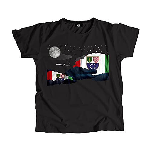 T-shirt Bosnie-Herzégovine Night Clouds pour homme et femme en coton doux