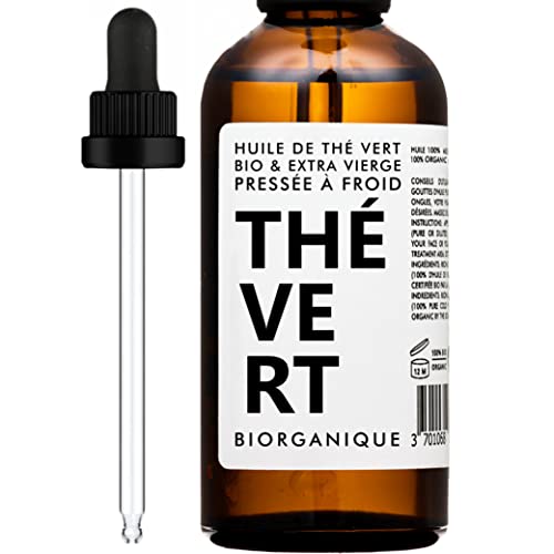 Huile de Thé Vert BIO (Camelia) - 100% Pure, Naturelle, Pressée à froid & Bio - 50 ml - Soin Anti-âge, Peau, Cicatrices et Vergetures.