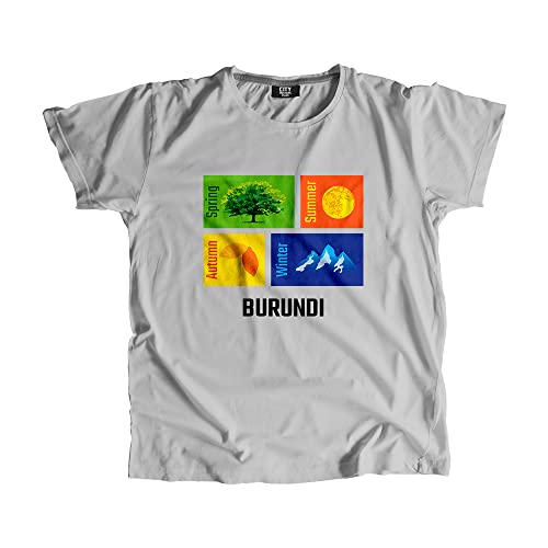 T-shirt Burundi Seasons haut unisexe gris chiné col rond été