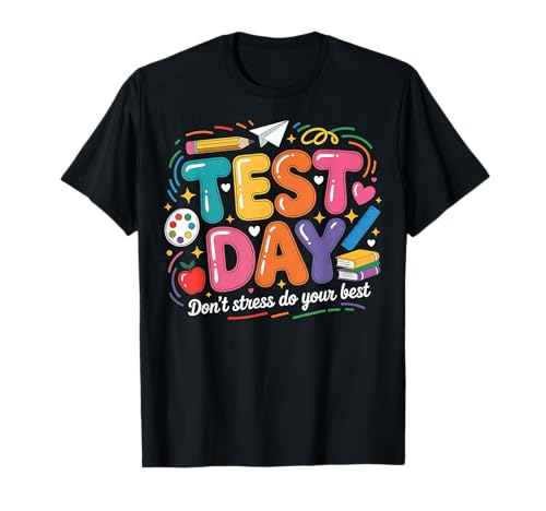 Retro Test Day Don't Stress Do Your Best Teacher Testing Day T-Shirt