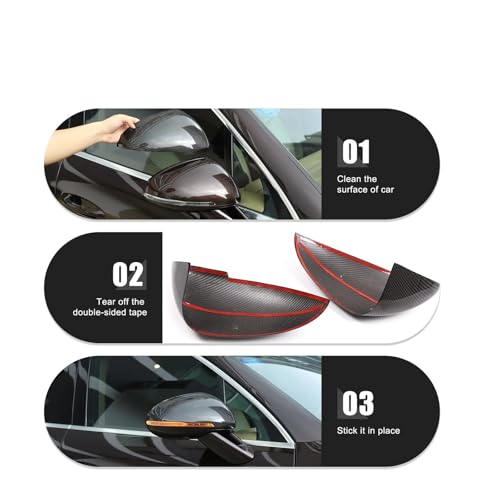 Boîtier de rétroviseur pour Macan en véritable fibre de carbone couleur noir