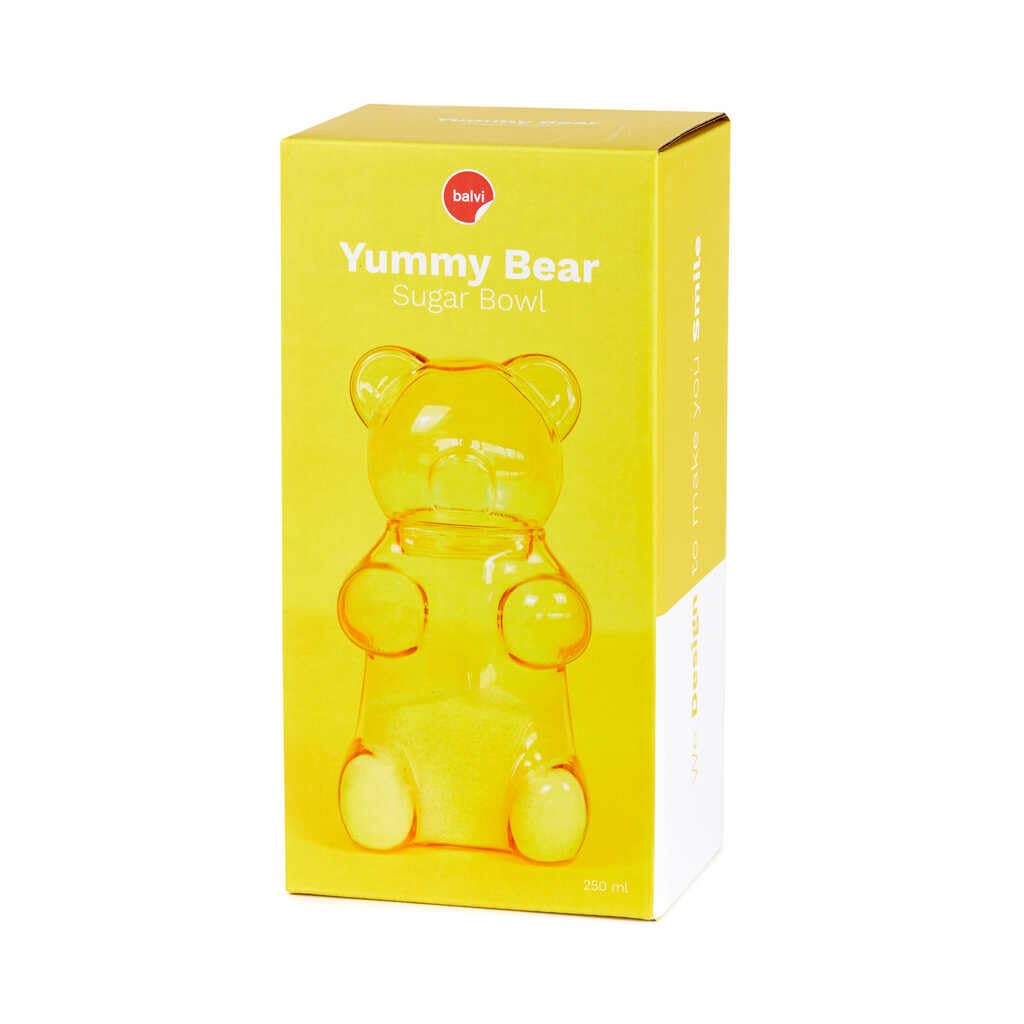 Balvi Azucarero Yummy Bear Color Amarillo con Forma de Osito de gominola Vidrio 250ml