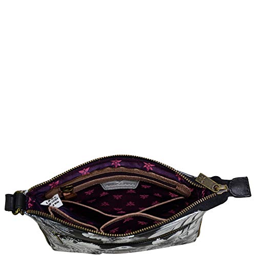Image of Anuschka Women's Leather Crossbody Bag - Hand-Painted Genuine Leather Handbag with Adjustable Strap for Everyday Use - 550