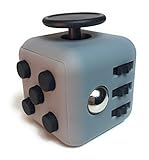 Fidget Cube Toy Stress and Anxiety Relief for Children and Adults Helps Focus and Concentration - Gray and Black - In Gift Box