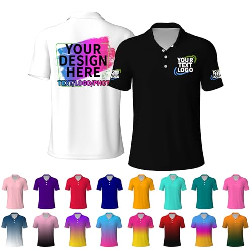 Custom Polo Shirts for Men Women Design Your Own Text Logo Golf Shirt Personalized Customized Business Shirts Workwear Gifts