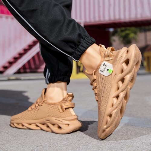 Image of Mens Running Shoes Gym Slip on Sneakers Non Slip Walking Tennis Sports Work Athletic Workout Casual Lightweight Breathable Fashion