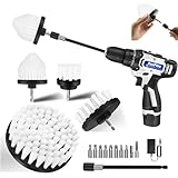 Cordless cacciavite spazzola di pulizia - 21V Cordless Drill Set + 6 PCS testa spazzola trapano, 1.5Ah batteria e caricabatterie, 10 pezzi trapano bit per fai da te e strumenti di pulizia