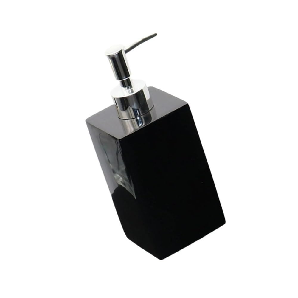 Dispenser per flacone con Pompa per Shampoo Liquido per Cucina Domestica Bianco Giallo (Nero 500 ml)